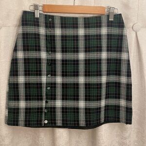 Blue Rain Plaid Mini Skirt | Francesca’s | Button Front | Medium | NWOT